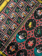 Black Motif Design Handwoven Patola Silk Saree
