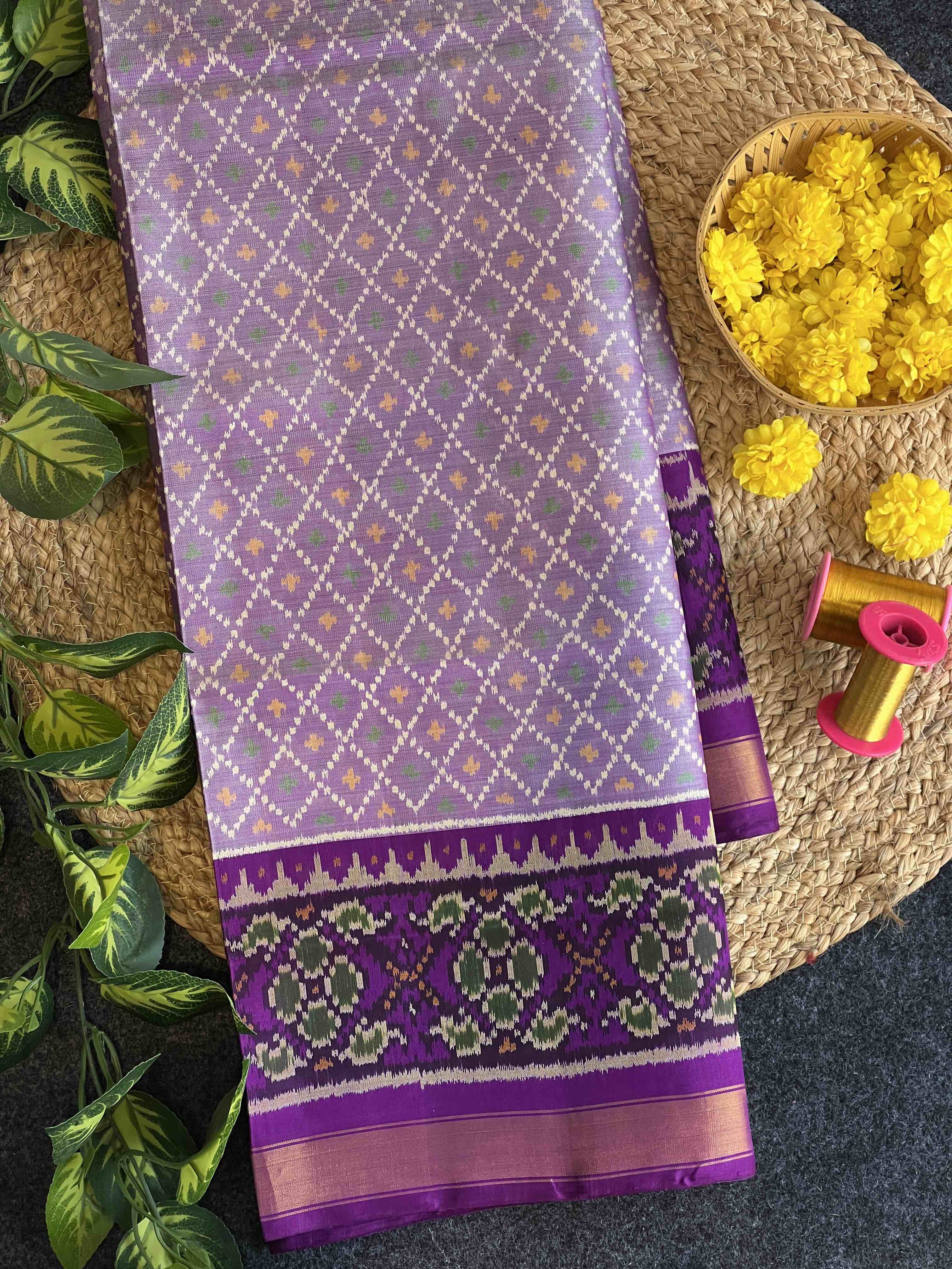 Buttonful Traditional Design Handwoven Patola Silk Saree