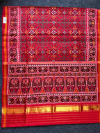 Red Color Traditional Design Handwoven Patola Silk Saree