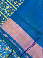 Royal Blue Pan-Chanda Traditional Design Handwoven Patola Silk Saree