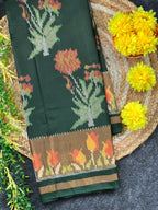 Bottel Green Fancy Design Handwoven Patola Silk Saree