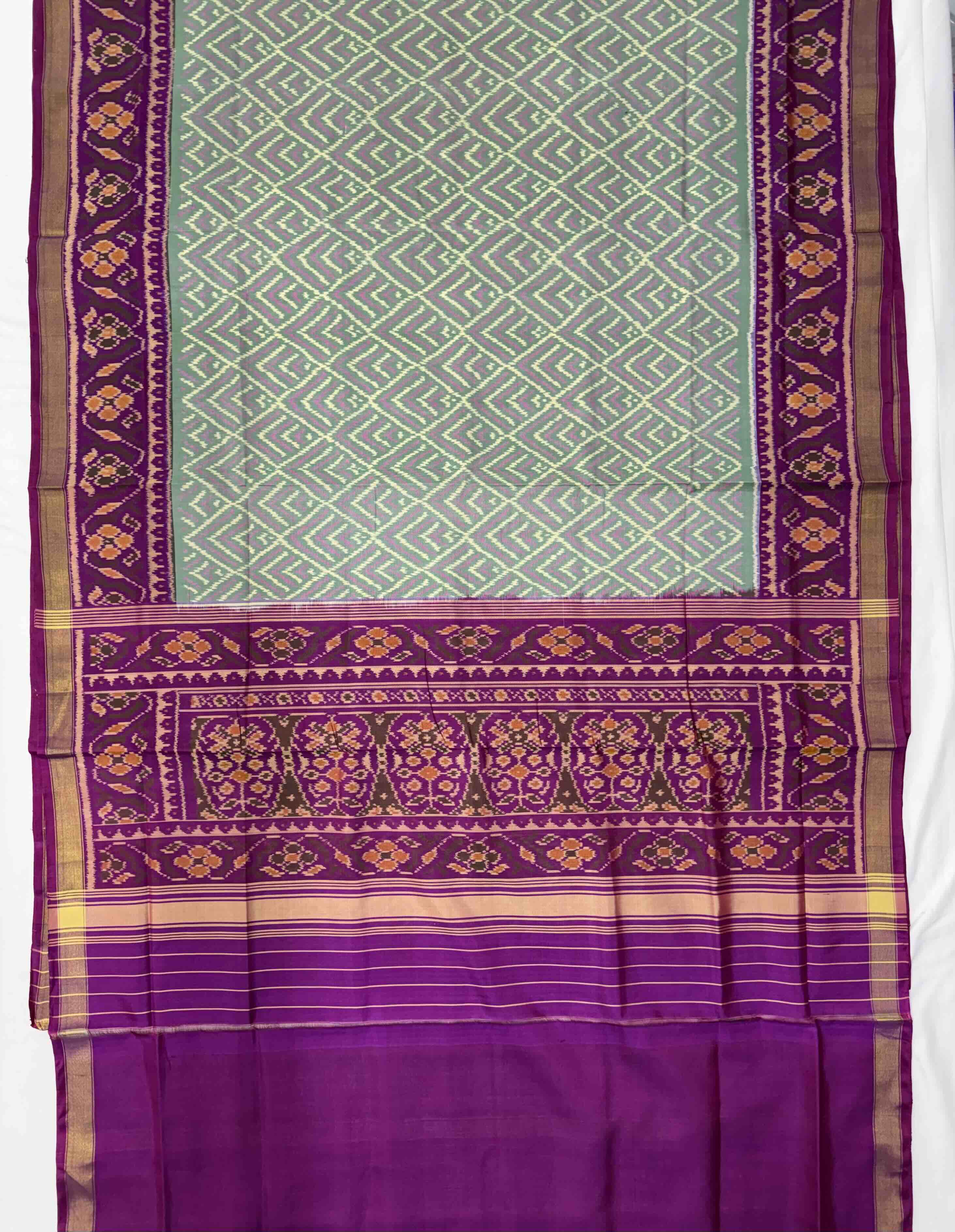 Fancy Design Handwoven Patola Silk Saree Secondary image