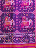 Elephant Motif Design Handwoven Patola Silk Saree