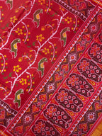 Red Color With Peacock Design Handwoven Patola Silk Saree