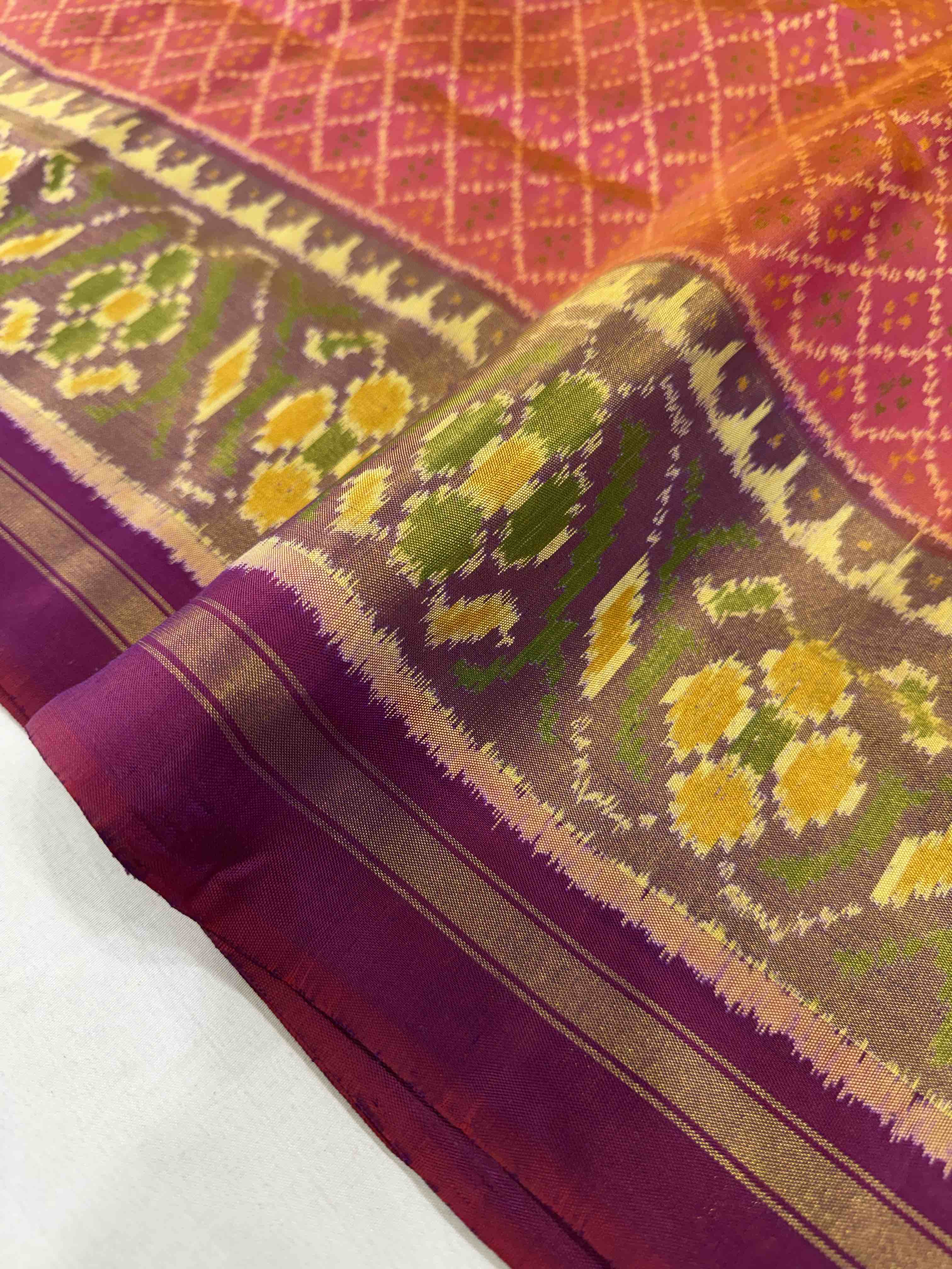 Daliyabhat Traditional Design Handwoven Patola Silk Saree