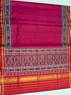 Pink Gala Border With Designer Blouse Handwoven Patola Silk Saree