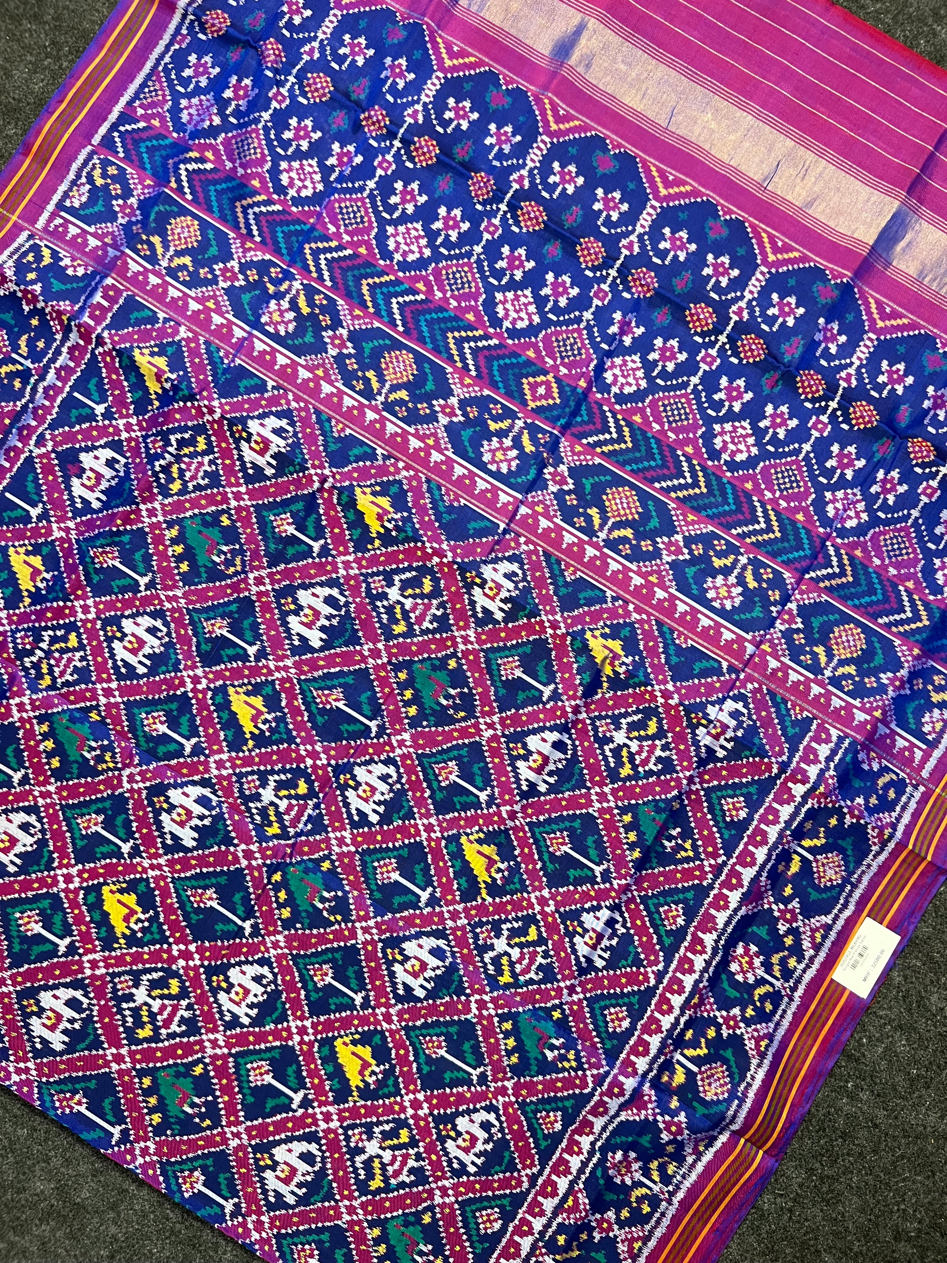Typical Narikunj Design Handwoven Patola Silk Saree