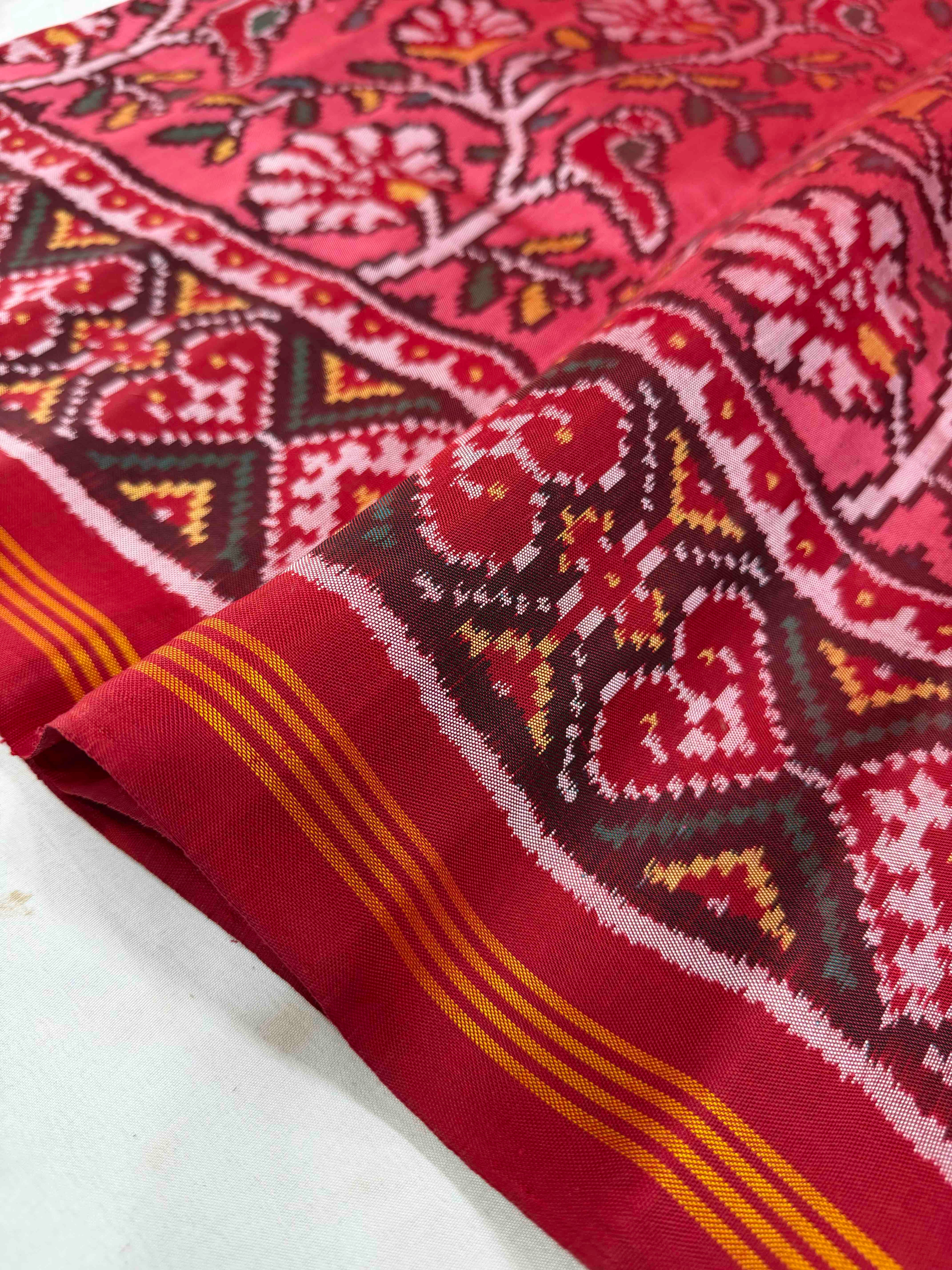 Flower Design Handwoven Patola Silk Saree