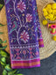 Flower with Parrot Design Handwoven Patola Silk Saree