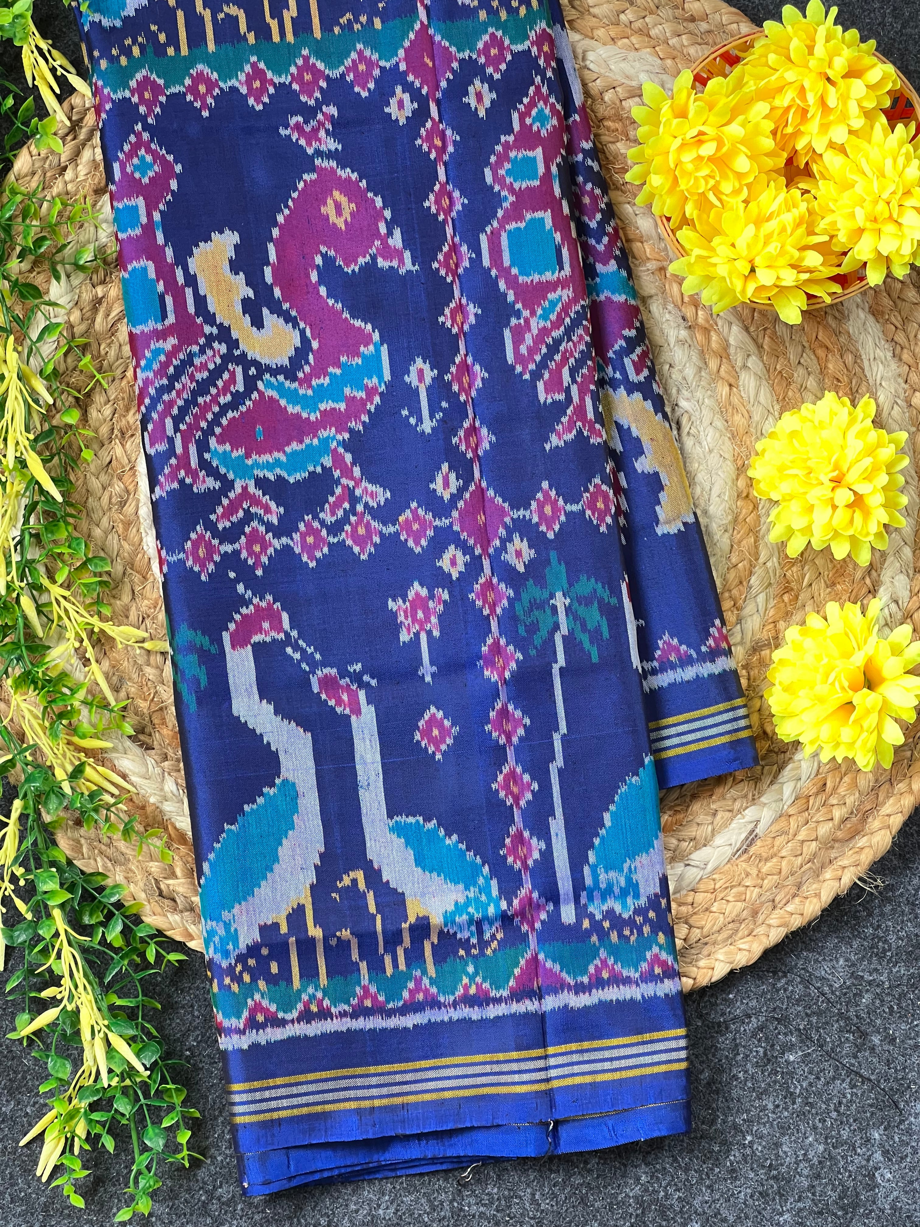Big Motif Traditional Handwoven Patola Silk Saree