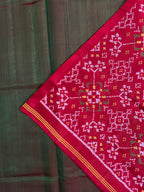 Green Gala Border With Designer Blouse Handwoven Patola Silk Saree