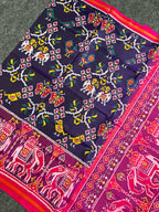 Skirt Border With Elephant Handwoven Patola Silk Saree