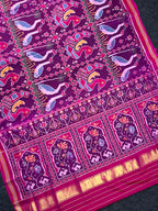 Peacock-Duck Motif Design Handwoven Patola Silk Saree