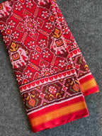 Red Color Traditional Design Handwoven Patola Silk Saree