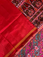 Multicolor Laheriya Design Handwoven Patola Silk Saree