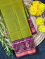 Parrot Green Gala Border Handwoven Patola Silk Saree
