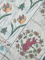 Off-White Exclusive Flower Design Handwoven Patola Silk Saree