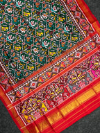 Green Motif Traditional Design Handwoven Patola Silk Saree