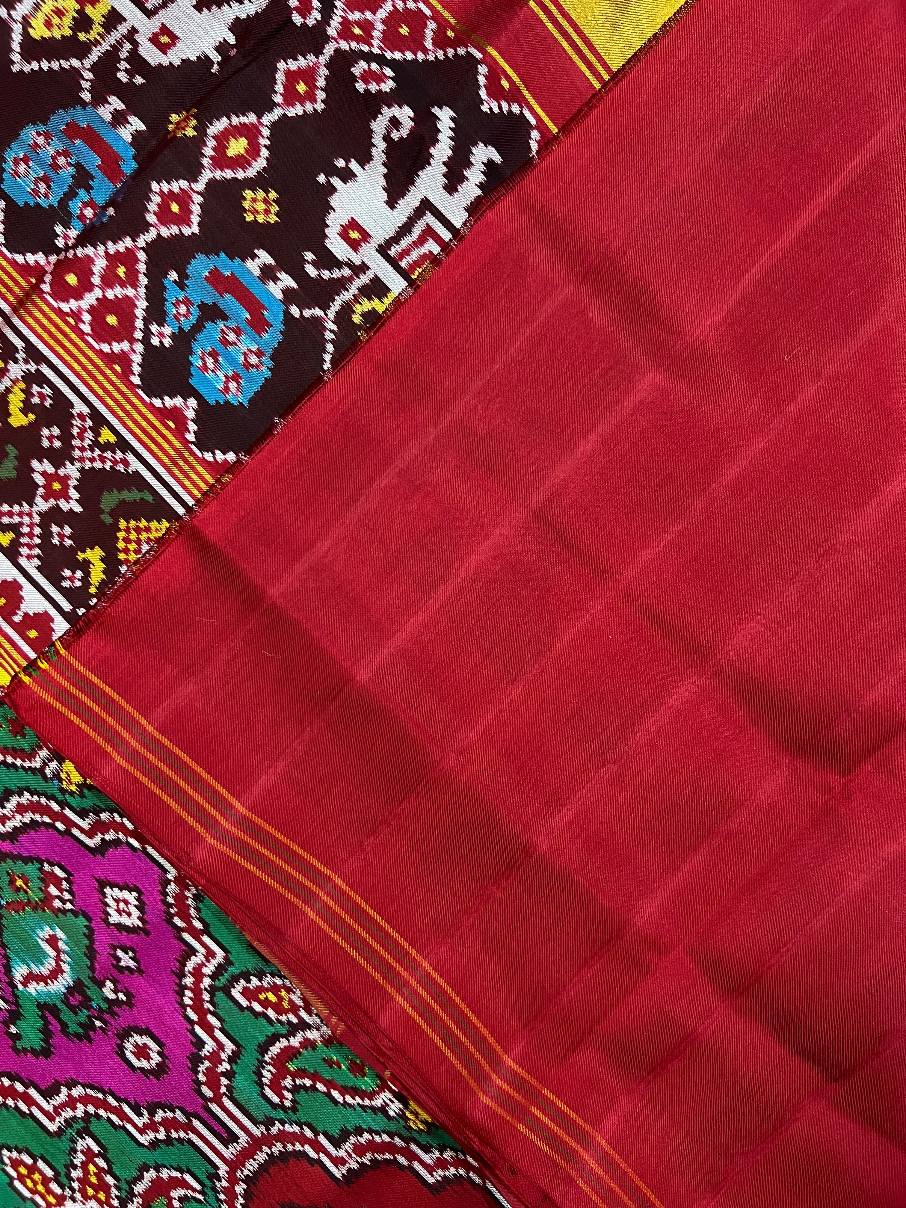 Twill Weaving Handwoven Patola Silk Saree