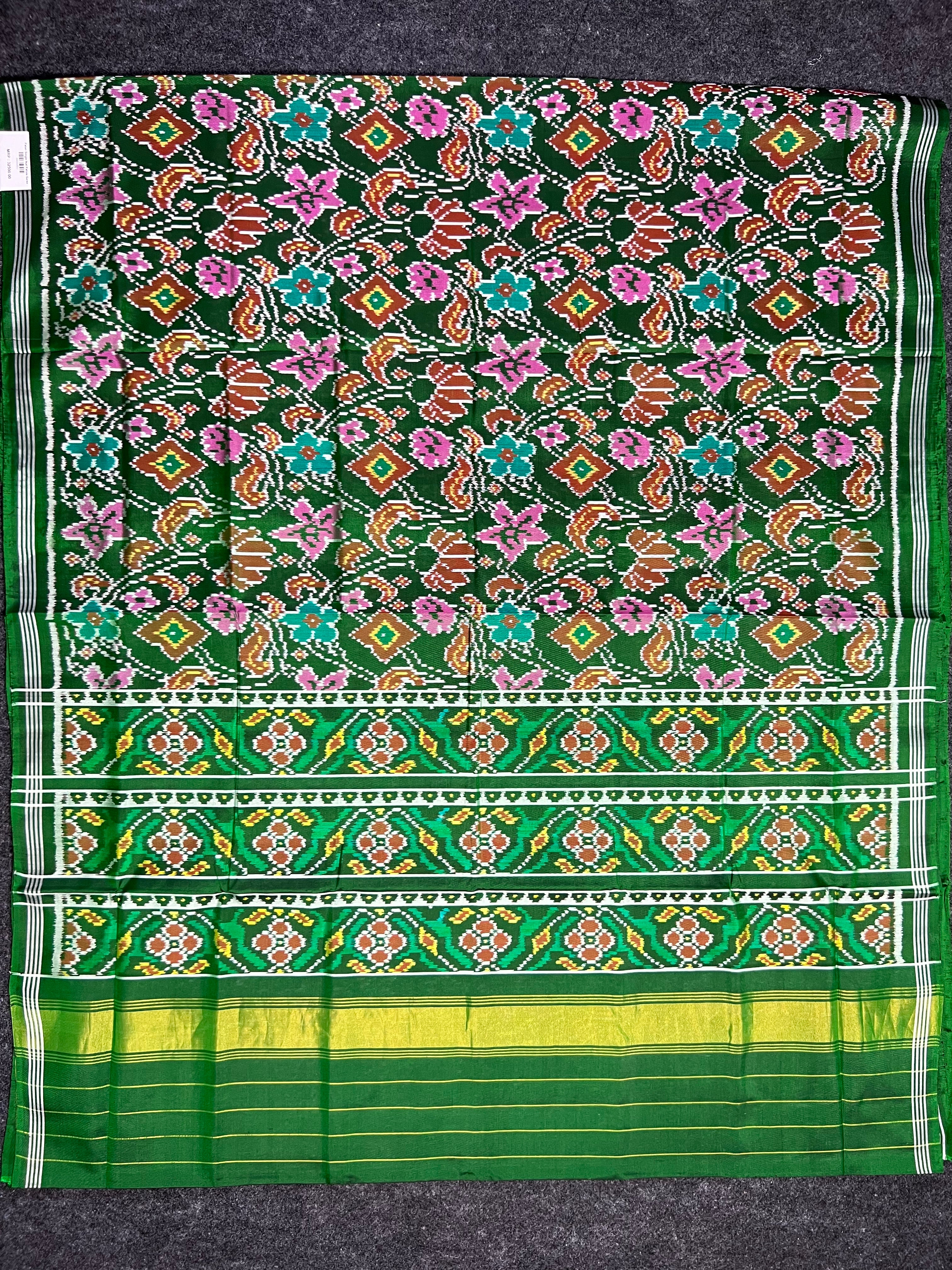 Exclusive Flower Design Handwoven Patola Silk Saree Secondary image