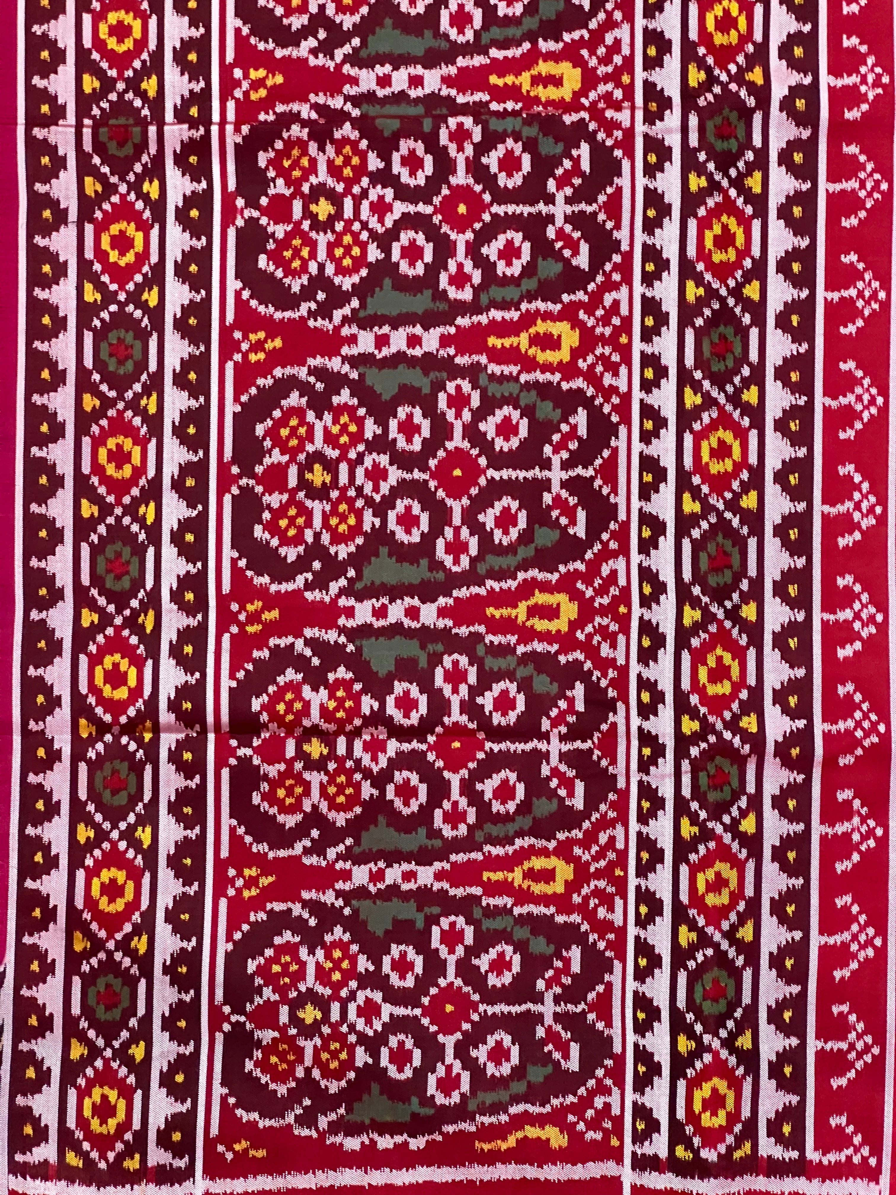 Pink Gala Border With Designer Blouse Handwoven Patola Silk Saree