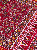 Red Navratna Traditional Design Handwoven Patola Silk Saree