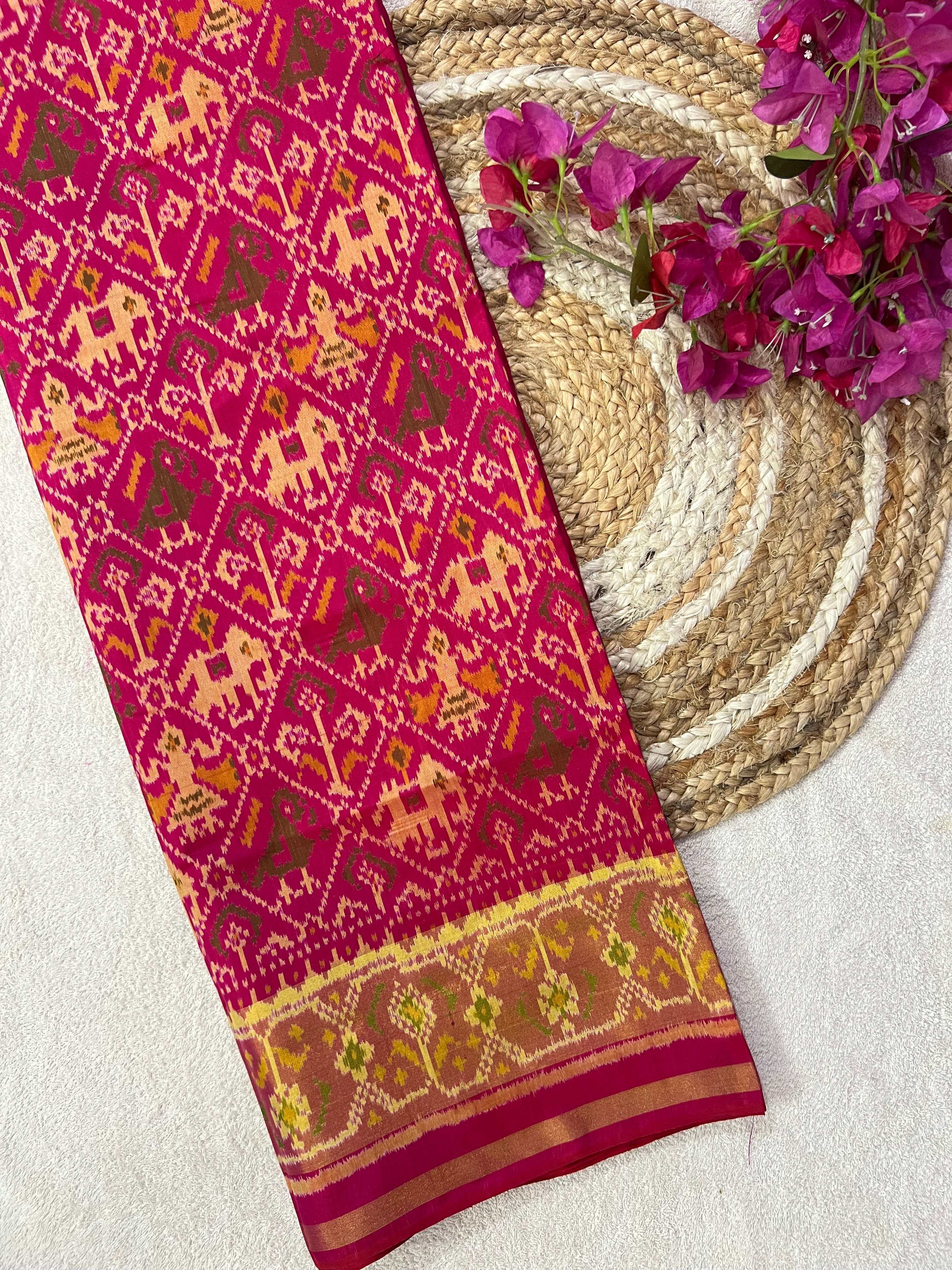 Narikunj Traditional Design Handwoven Patola Silk Saree