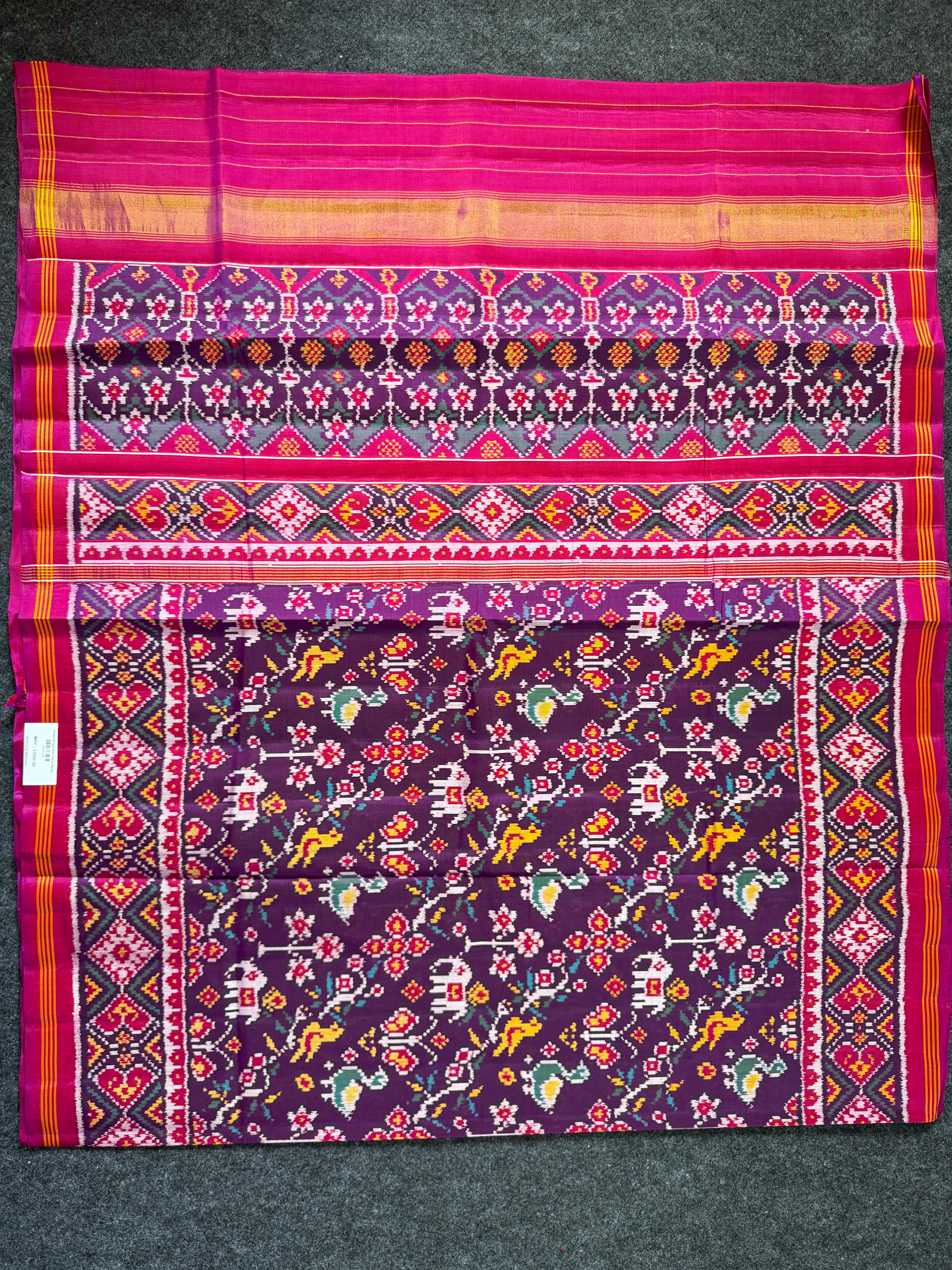 Exclusive Motifs Design Handwoven Patola Silk Saree Secondary image