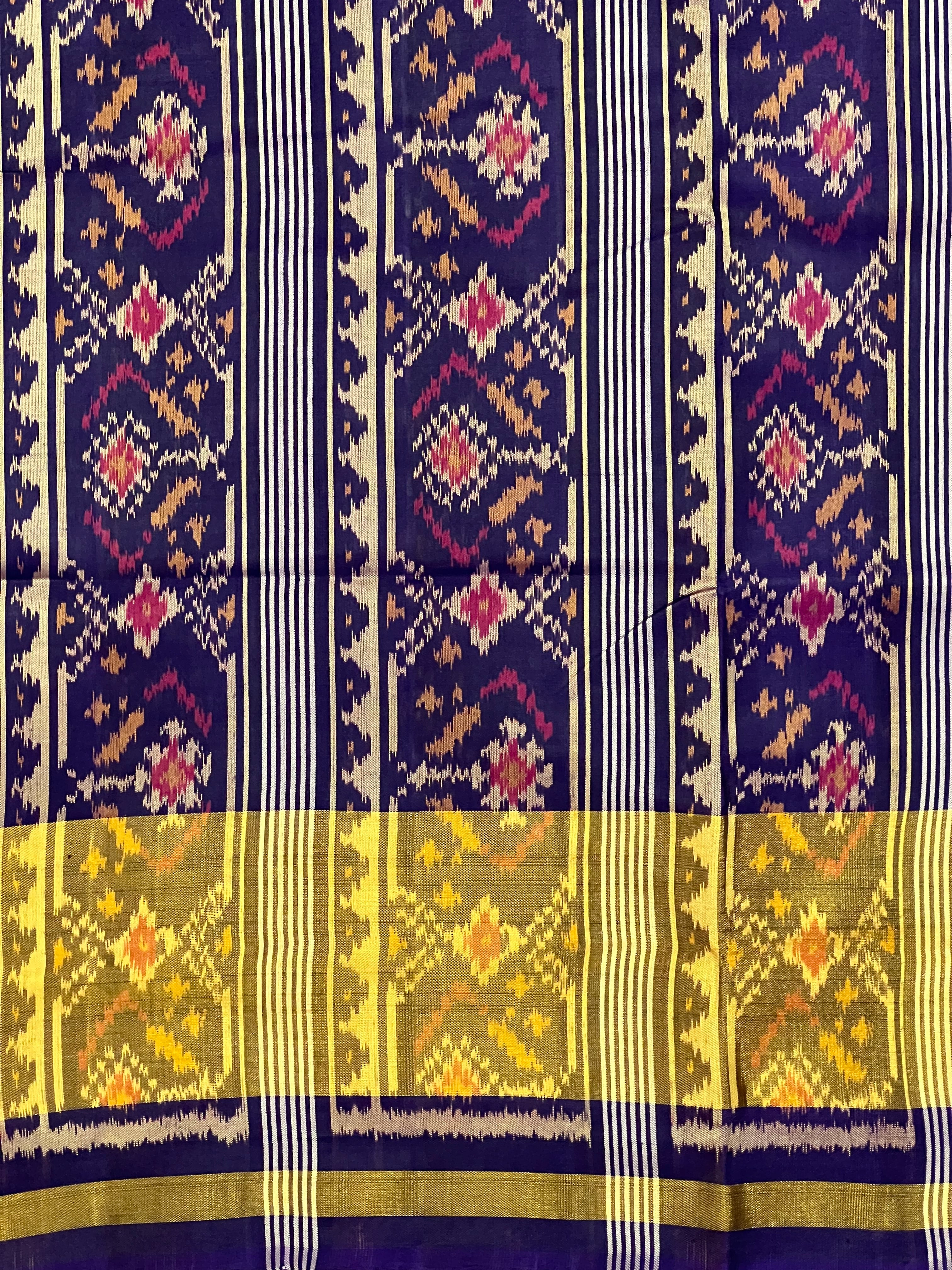 Navratna Traditional Design Handwoven Patola Silk Saree