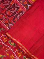 Red Color With Peacock Design Handwoven Patola Silk Saree
