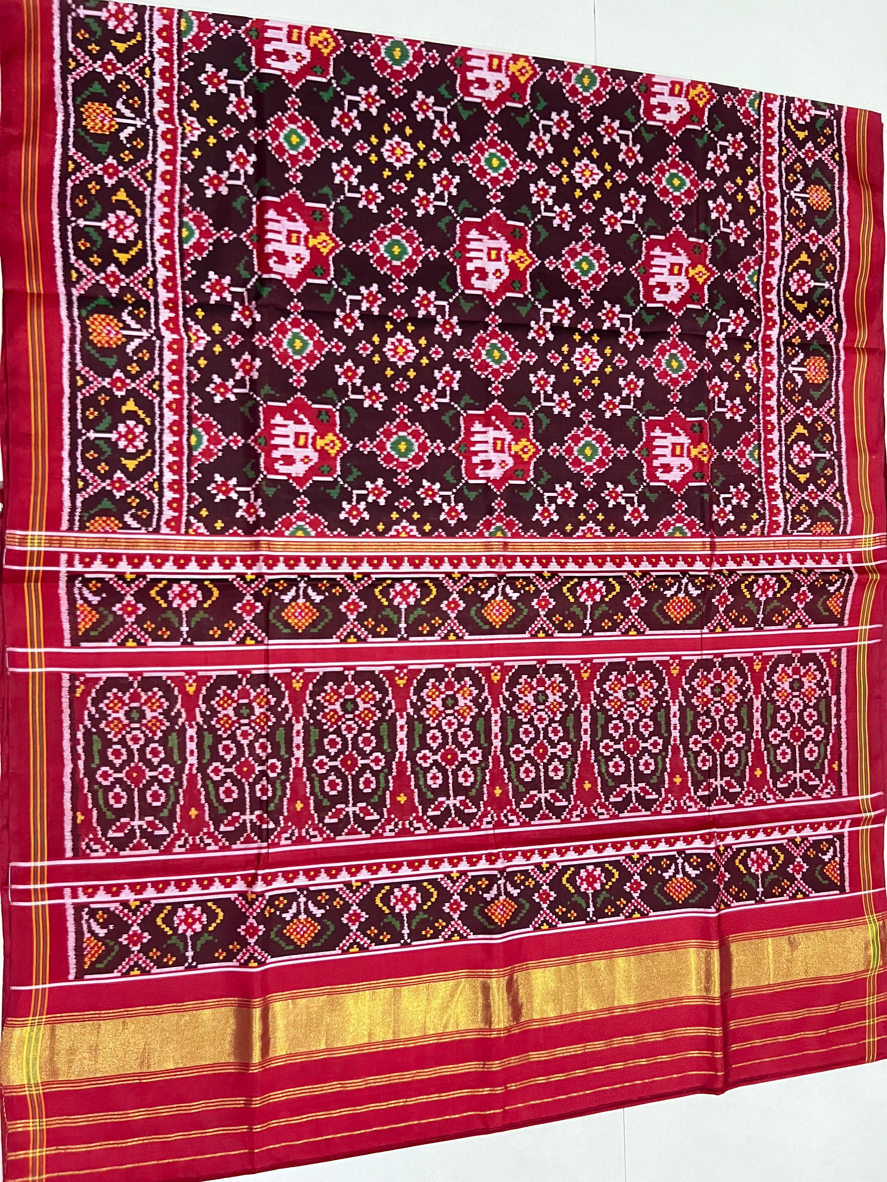 Elephant Design Handwoven Patola Silk Saree Secondary image