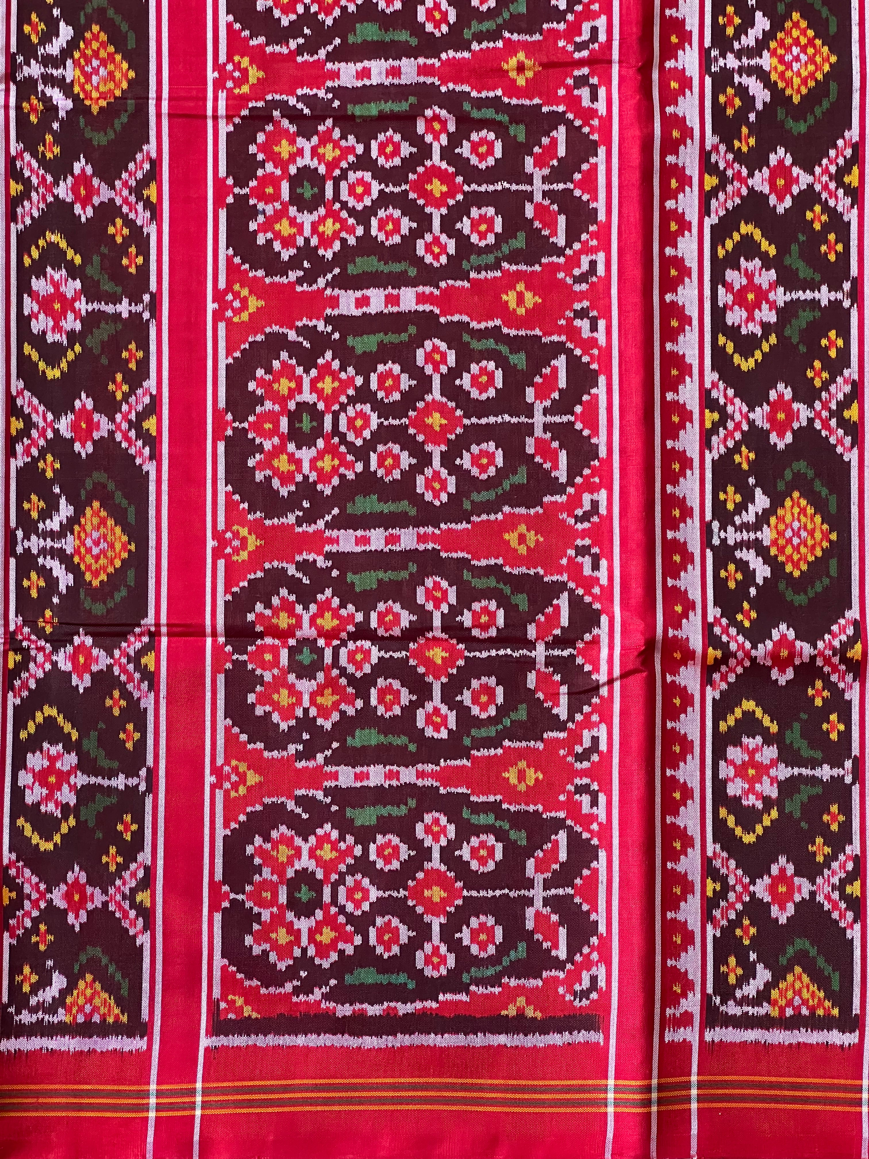 Navratna Traditional Handwoven Patola Silk Saree