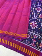 Flower with Parrot Design Handwoven Patola Silk Saree
