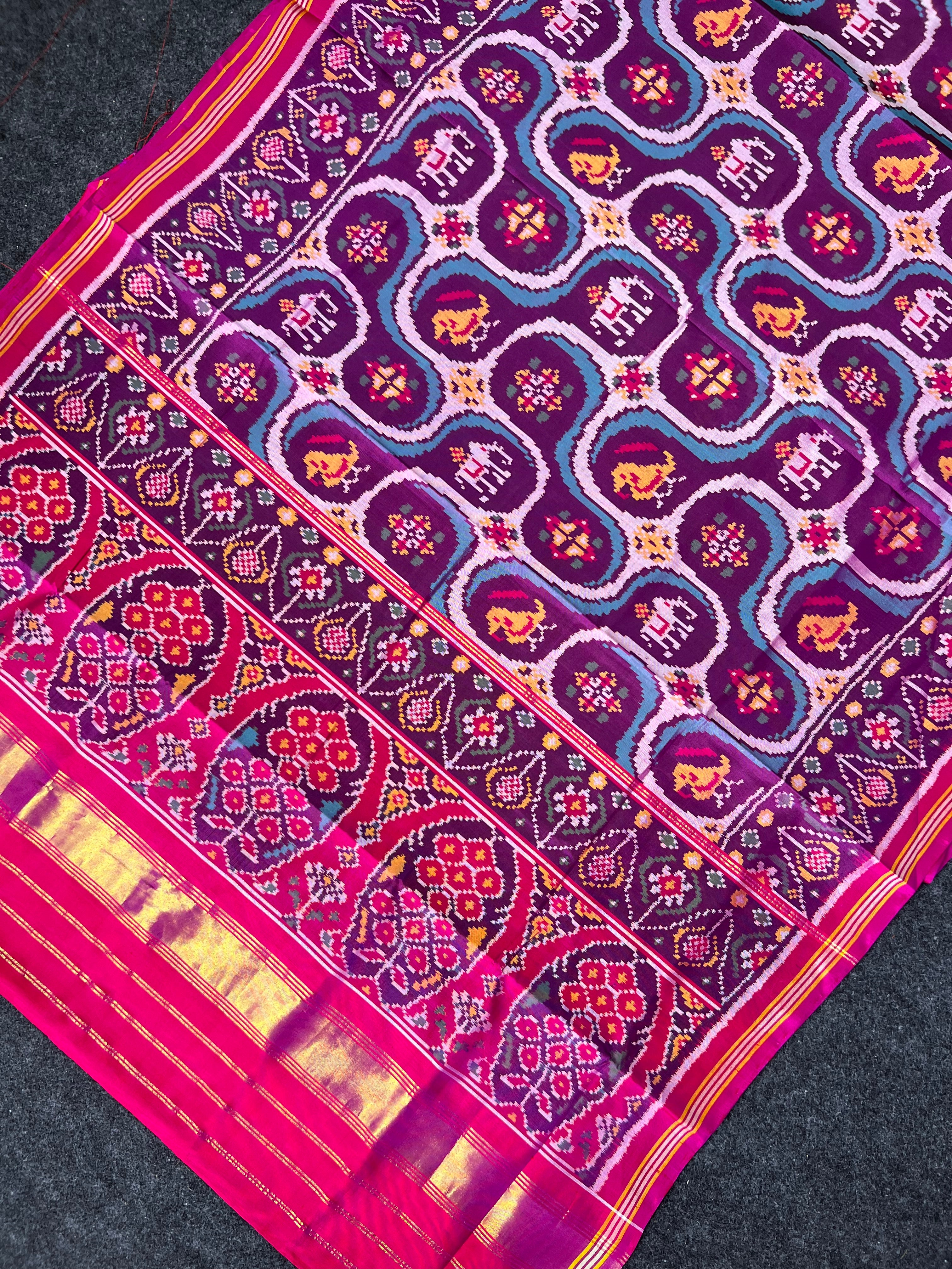 Exclusive Motif Design Handwoven Patola Silk Saree Secondary image