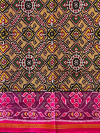 Peach Beige Manekchowk Design Handwoven Patola Dupatta
