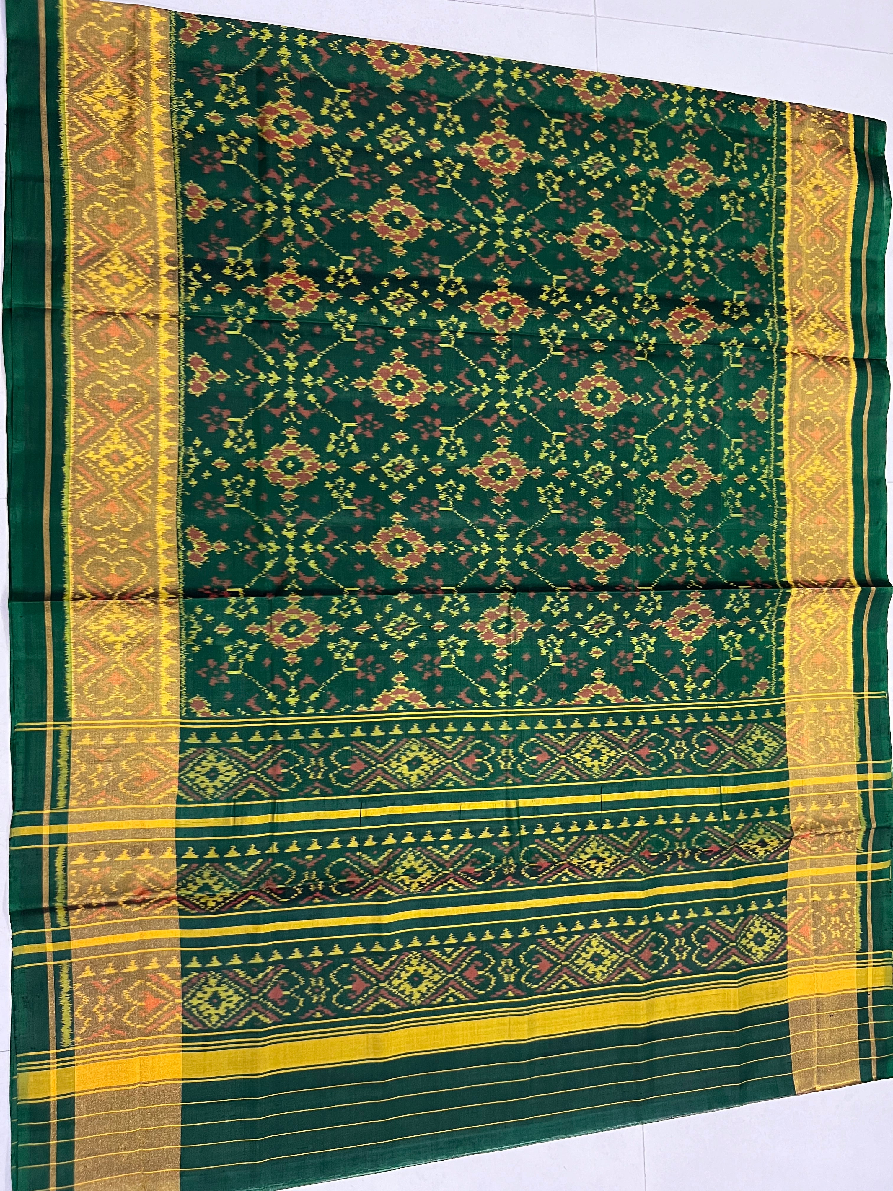 Navratna Traditional Design Handwoven Patola Silk Saree