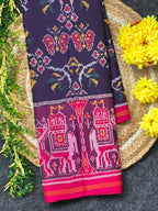 Skirt Border With Elephant Handwoven Patola Silk Saree