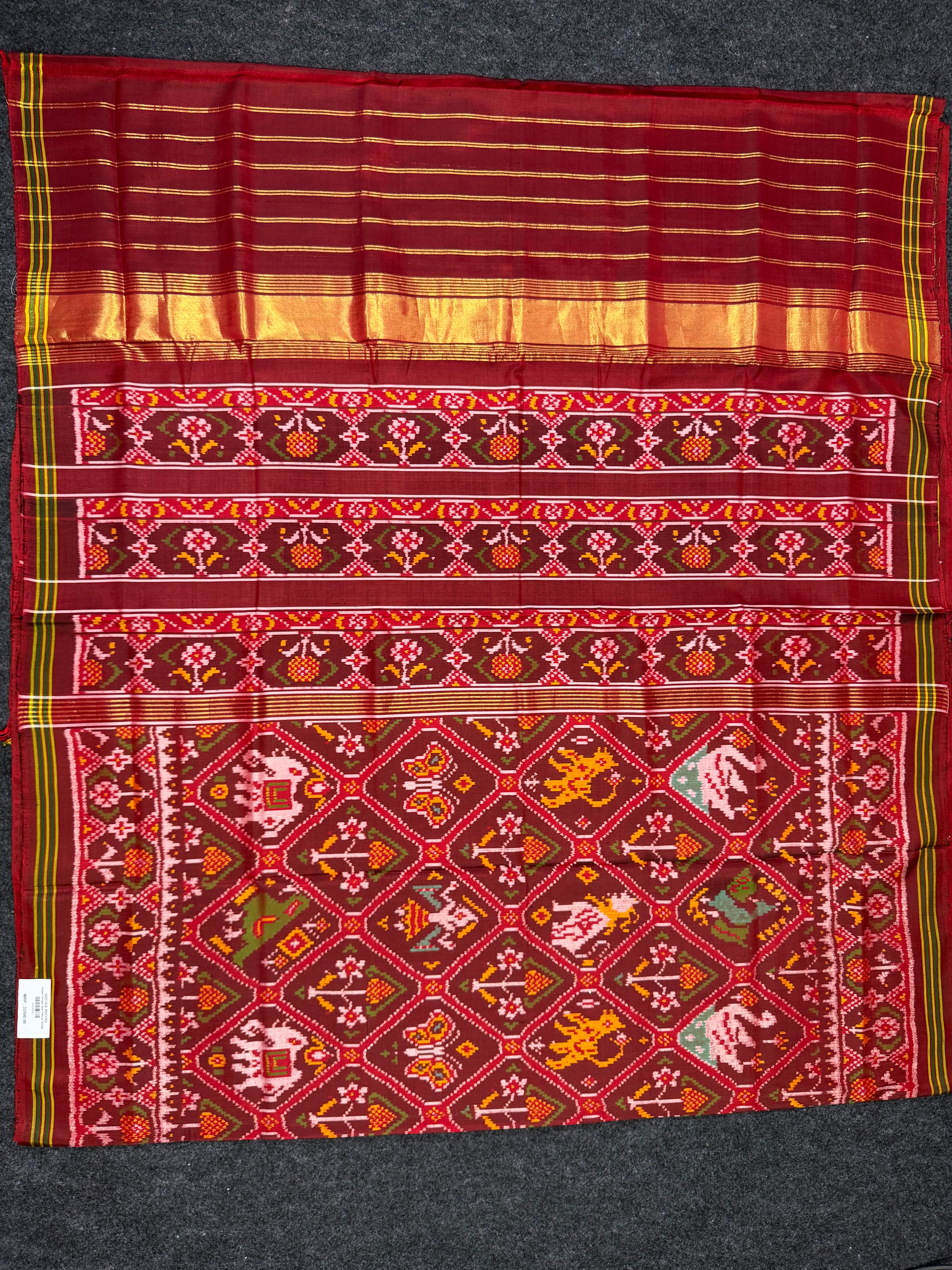 Handwoven Patola Silk Saree Adtala Design