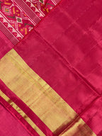 Red Gala Border Handwoven Patola Silk Saree