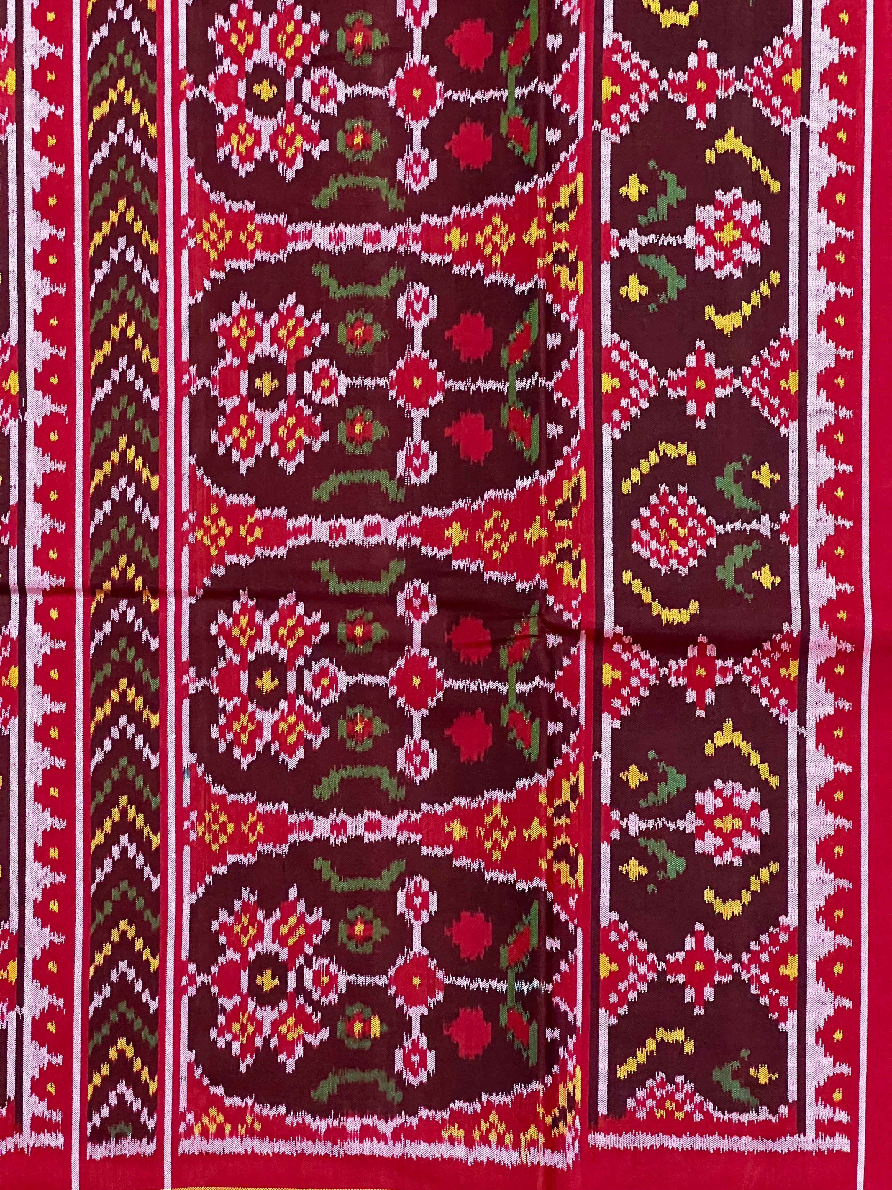 Navratna-Manekchowk Design Handwoven Patola Silk Saree