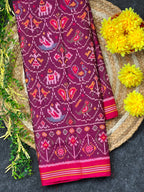 Green Motif Design Handwoven Patola Silk Saree