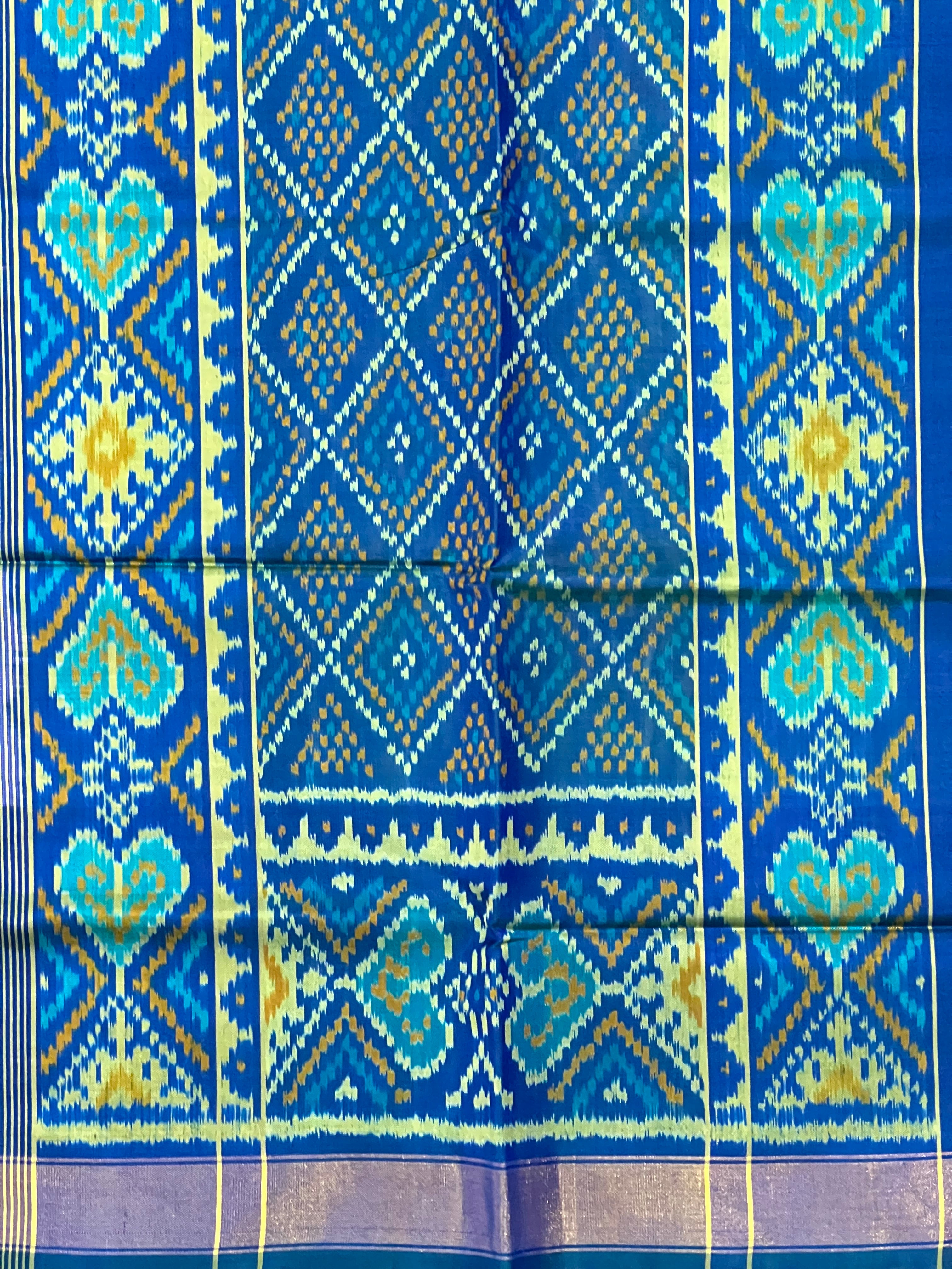 Elephant-Parrot Design Handwoven Patola Silk Saree