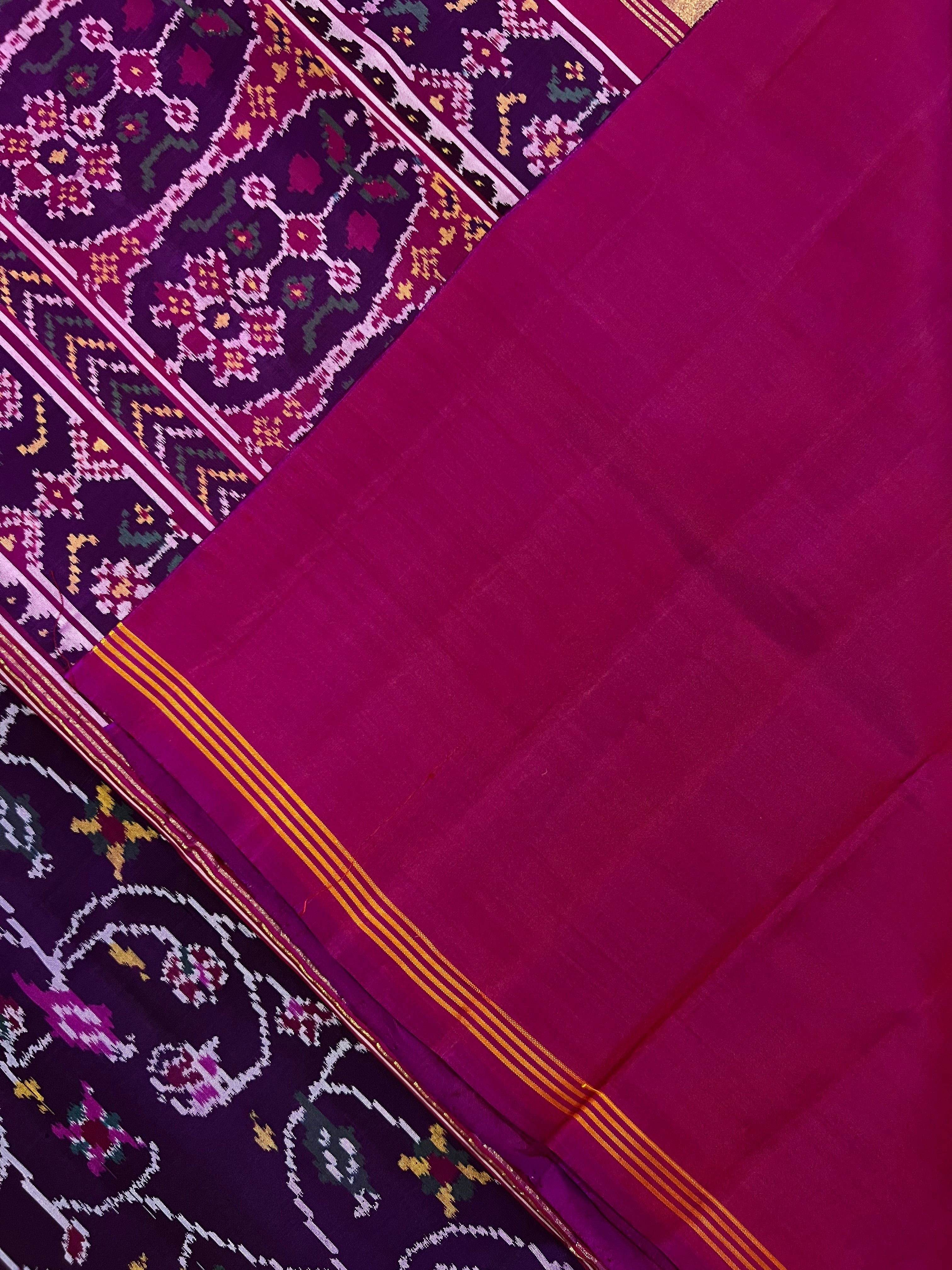 Flower Design Handwoven Patola Silk Saree