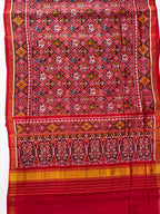 Typical Red Narikunj Design Handwoven Patola Silk Saree