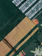 Bottel Green Fancy Design Handwoven Patola Silk Saree