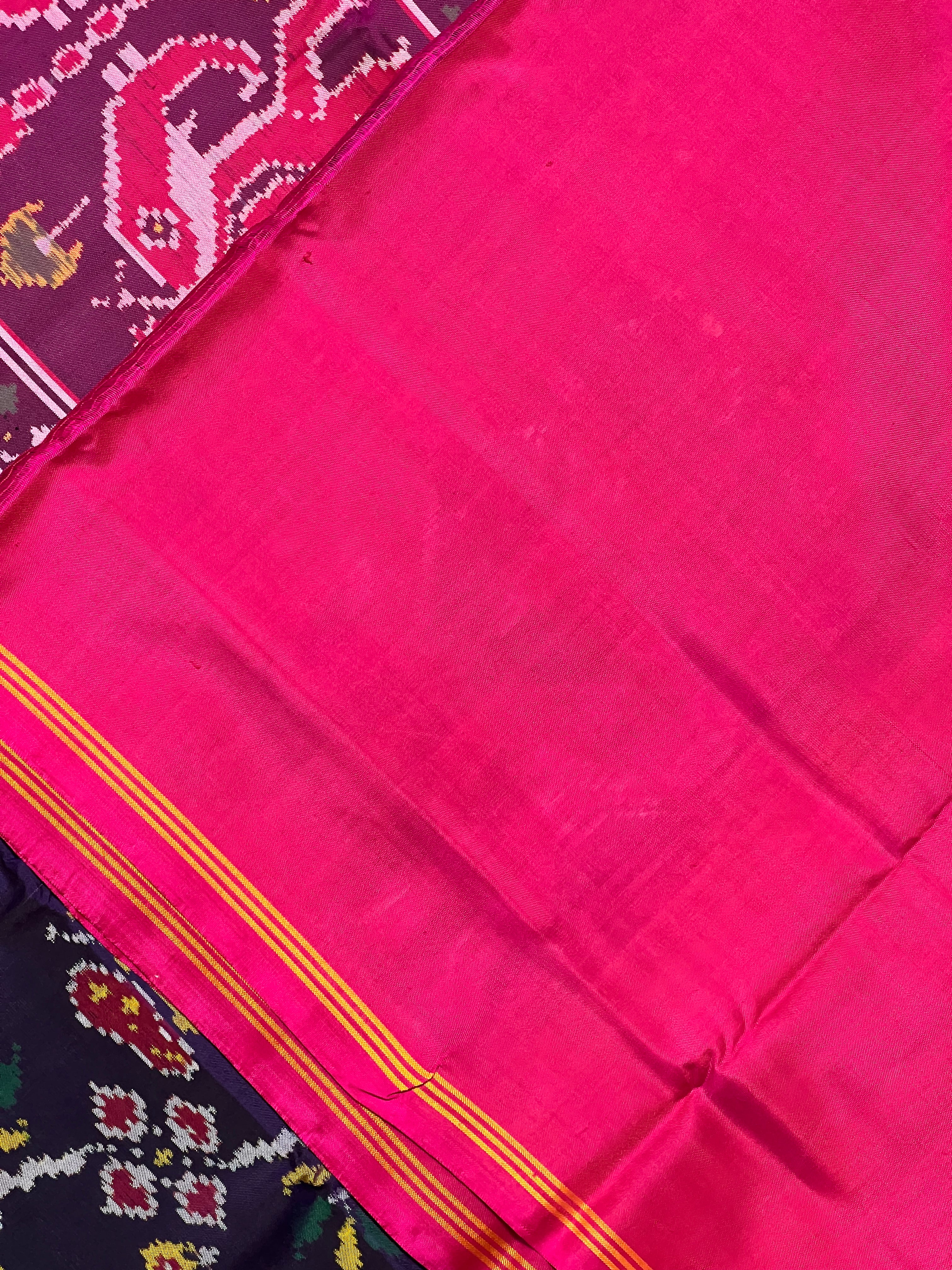 Skirt Border With Elephant Handwoven Patola Silk Saree