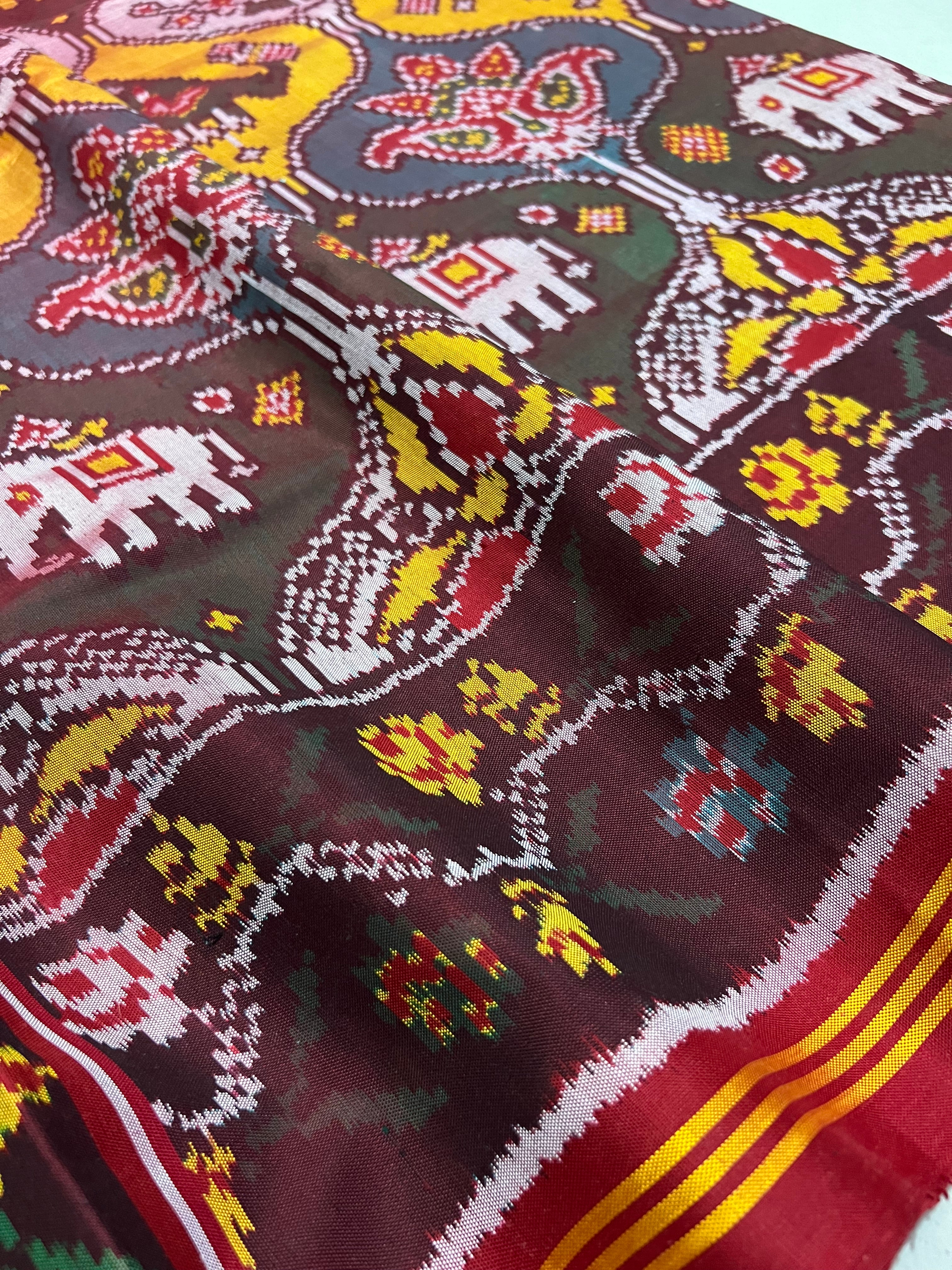 Big Motifs Design Handwoven Patola Silk Saree