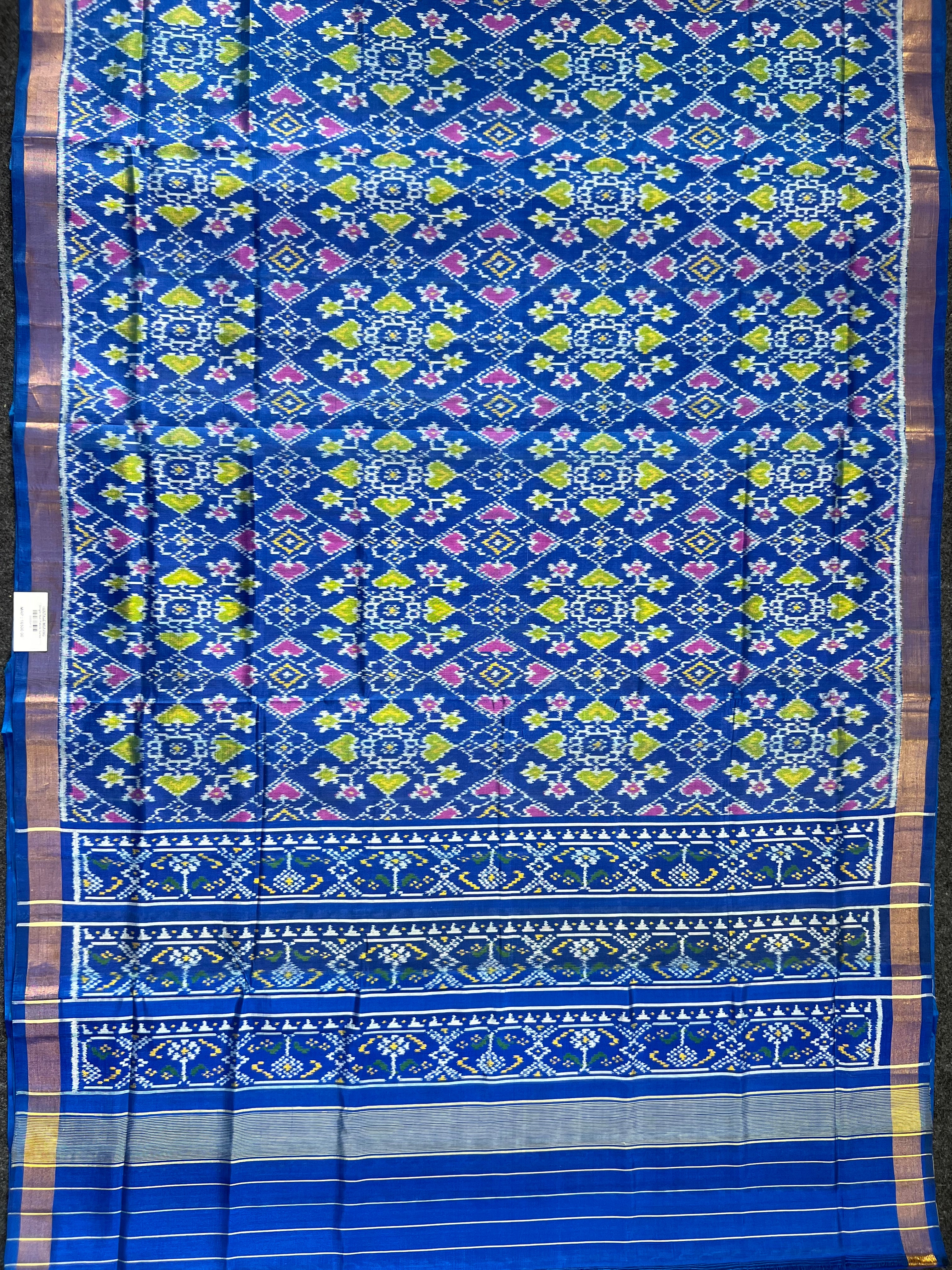 Manekchowk-Navratna Mix Design Handwoven Patola Silk Saree Secondary image