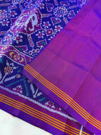 Blue Fusion Design Handwoven Patola Silk Saree