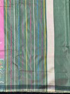 Pastel Pink-Green Handwoven Patola Silk Saree